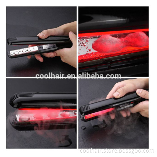 Ultrasonic infrared hair care iron with vibration plates private label available